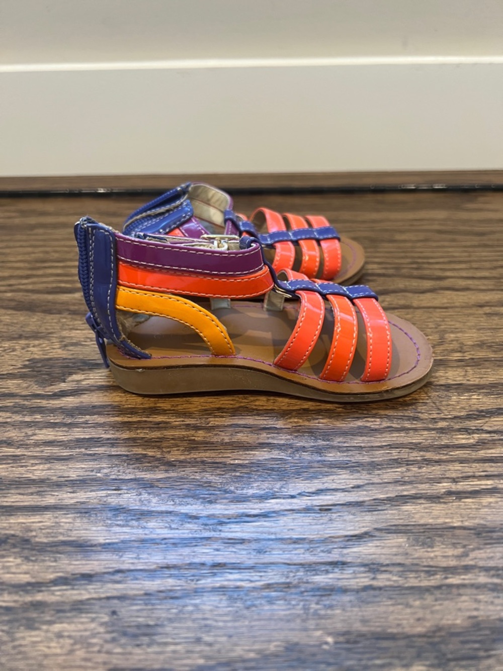 Cole Haan Orange & Purple Girls Strappy Sandals